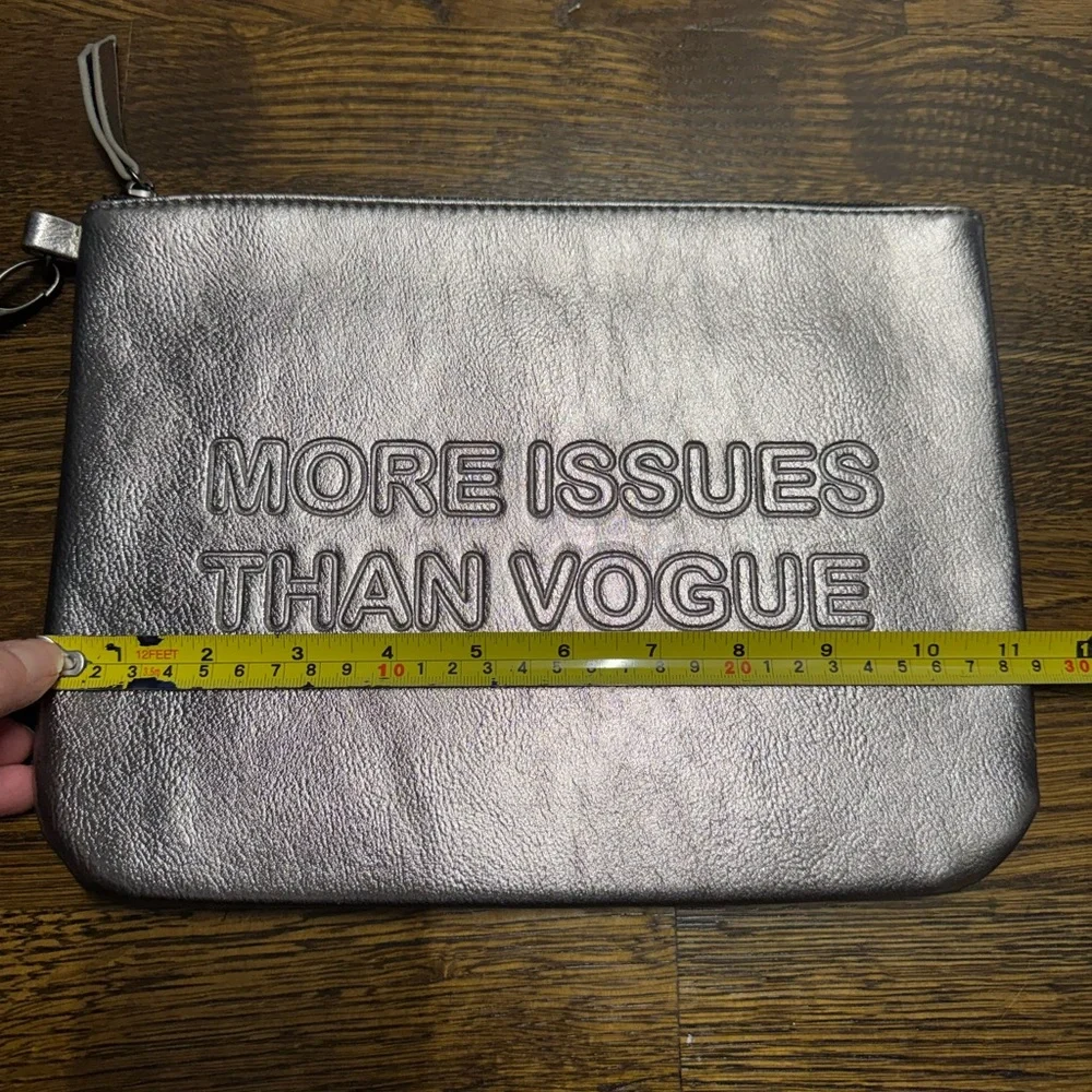 Metallic Silver Pouch with Text